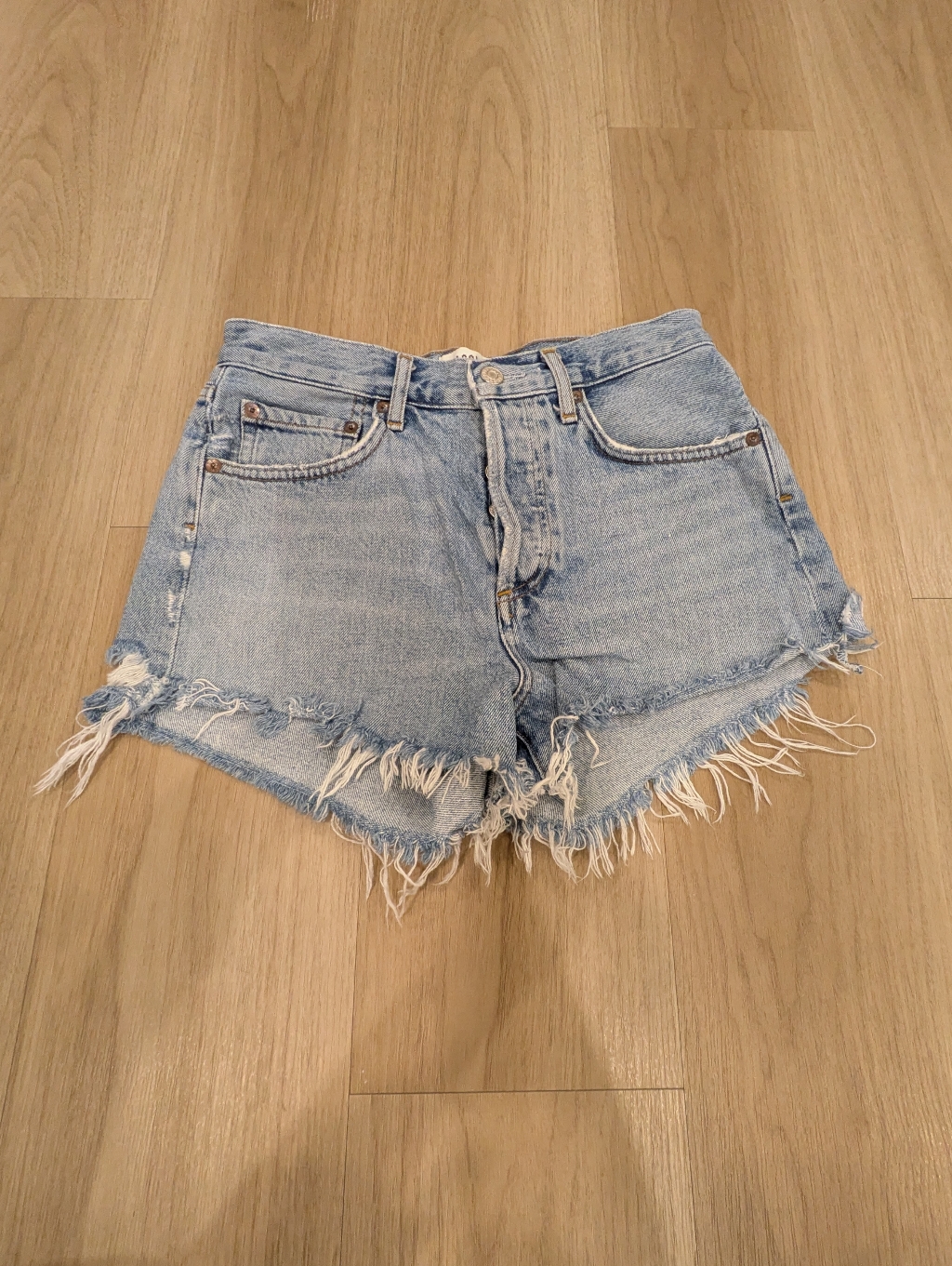 Agolde Light Wash Vintage Cutoff Jean Shorts Size 24